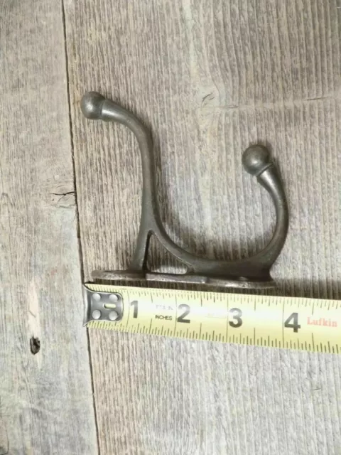 15 Iron Coat Hooks Antique Style Cast Iron 3 3/4" Wall Double Restoration 6