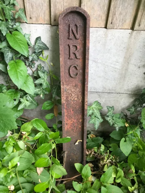 New River Company cast iron property marker 1800's genuine antique