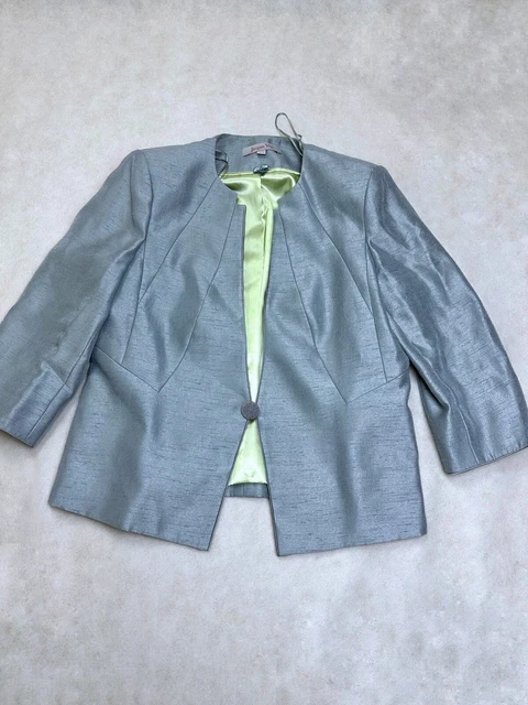 Giacca blazer JACQUES VERT taglia 16 madre della sposa uovo d'anatra giacca usata