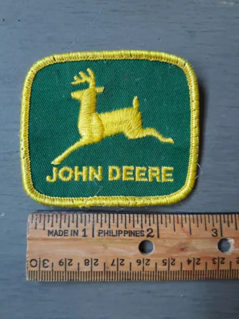 Vintage John Deere Embroidered Patch Classic Leeping Deer Gold And Green Sew On