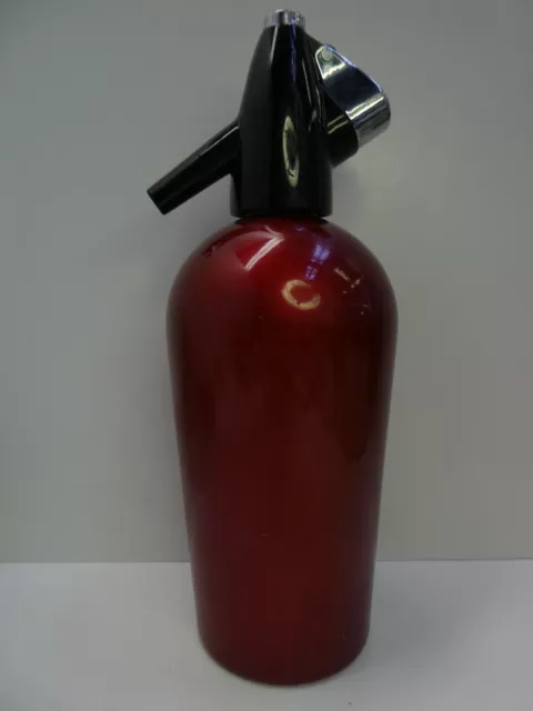 Sparklets Red Anodised Soda Syphon Water Bottle Bar  Made In England