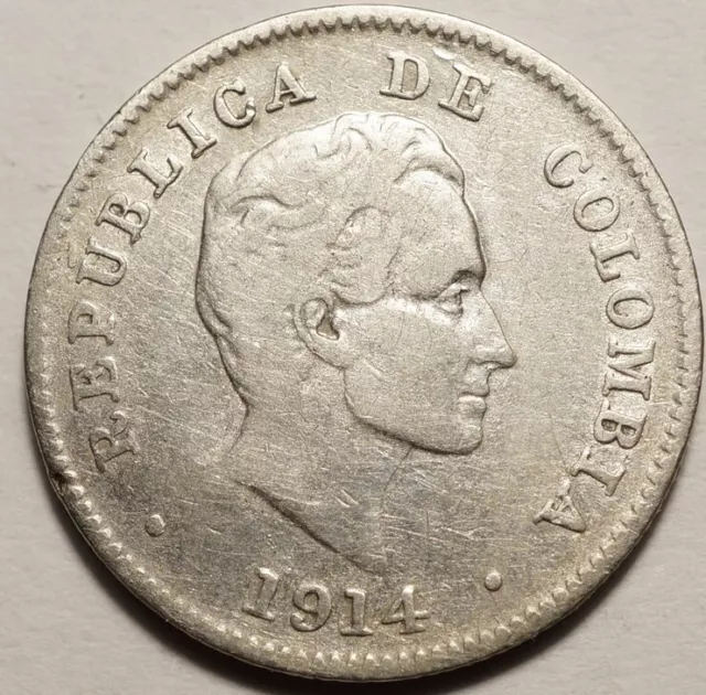 Colombie : 10 Centavos Argent 1914