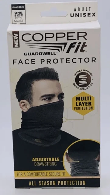 Copper Fit Guardwell Face Protector Adult CHARCOAL Adjustable OSFA SecureFit NEW