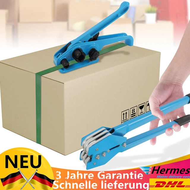 Kit De Cerclage VEVOR 1000 Mètres Avec Outil De Serrage - Bande PP 12,7 Mm, 100 Fermoirs, Résistance 136 Kg