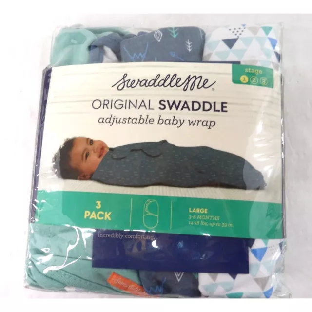 Baby Swaddle Me Adjustable Baby Wrap Stage 1 Large 3-6 Mo. NEW