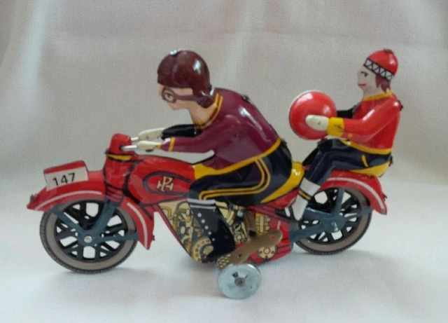 Jouet Vintage Voiture De Course En étain Paya Nr.3 - Moteur à Clé - Rouge - Neuf