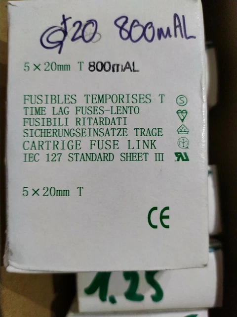 10x Fusible verre temporisé 5 x 20mm Lot 10 Pcs valeur au choix 20 mA à 10 Amp 10