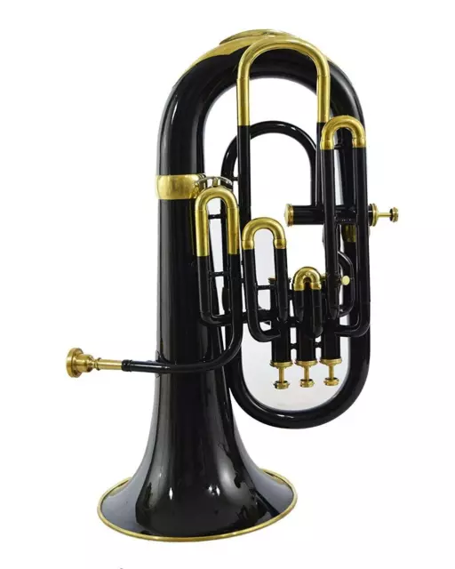 Professional Brass Euphonium Bb/F Pitch Black Colour Coated With Hard case & Mp