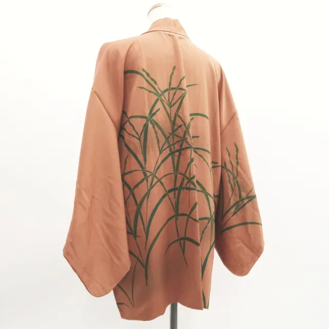 9279E5 Silk Vintage Japanese Kimono Haori Jacket Grass 2