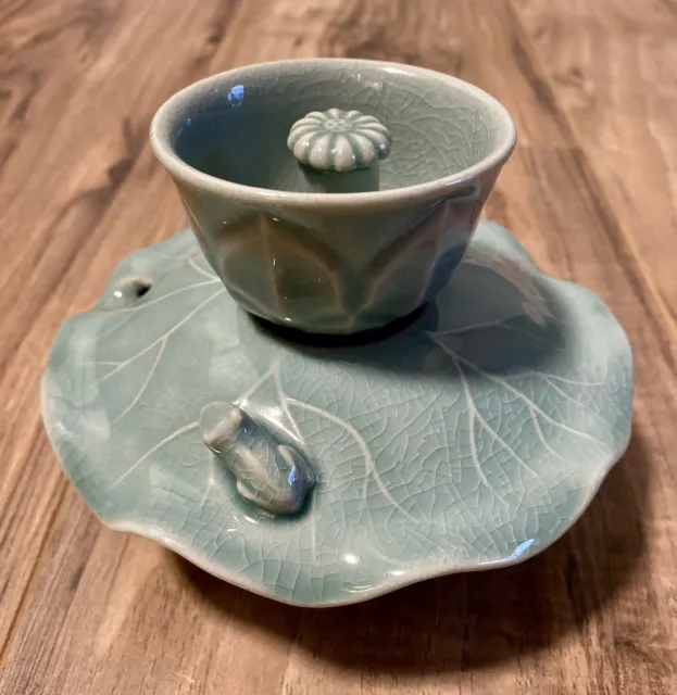 Beautiful Rare Oriental Ceramic Porcelain “GuyYoungBae” Tea Liquor Cup Dish