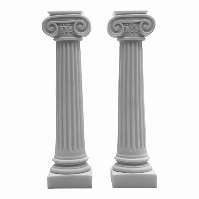 Set of 2 Greek Ionic Order Column Pillar Pedestal Statue Sculpture Home Decor