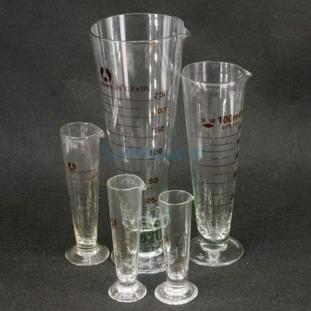 5-1000ml Lab Glass Footed Apothecary Measuring Cone Beaker Conical Graduated