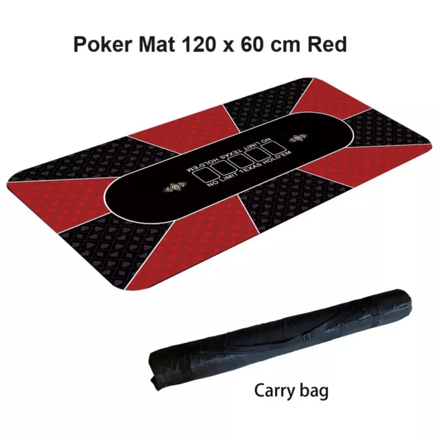 Deluxe Layout Texas Hold'em Rubber Poker Table Cloth Gaming Mat Pad 100-140cm