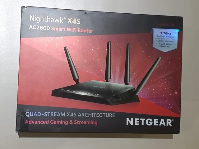 NETGEAR R7800 AC2600 Nighthawk X4S 2600 Mbps 4 Port 1000 Mbps Wireless ...