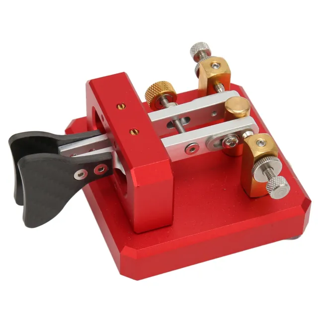 (Burgundy)Double Paddle Morse Code Key Lightweight Portable CW Key With Stable