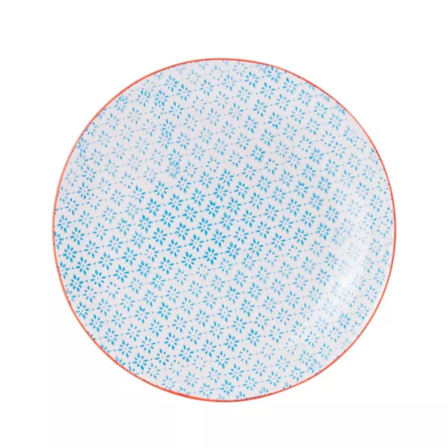 Patterned Dinner Plate Wedding Porcelain Kitchen Plates Blue Orange 26cm