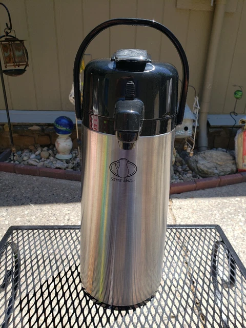 Service Ideas 2.2L Hot Cold Coffee Tea Dispenser Steel Swivels 360 Degrees