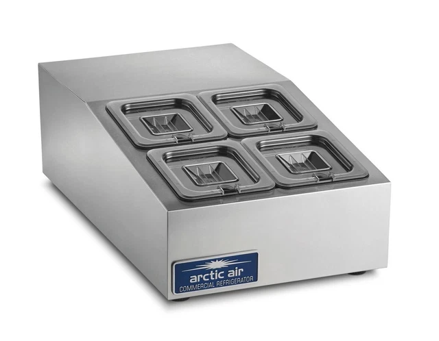 Arctic Air ACP4SQ 15" Refrigerated Compact 4 Pan Counter-Top Prep Unit