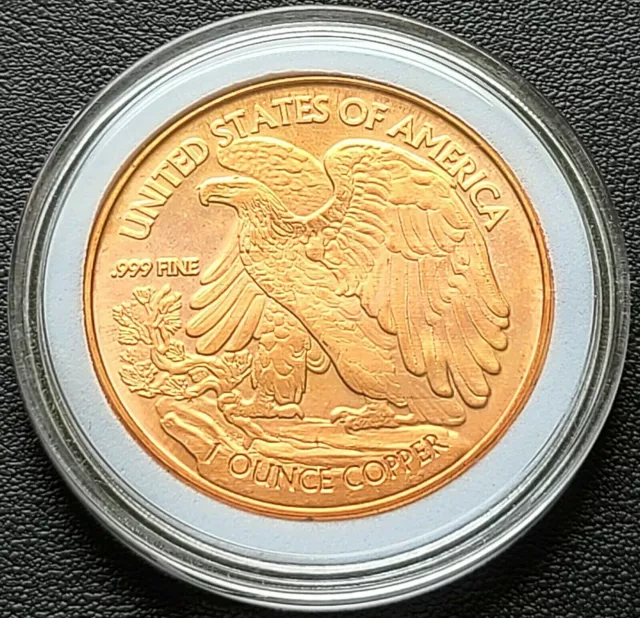 Walking Liberty 1 oz 999 Fine Copper Round - Mint Condition