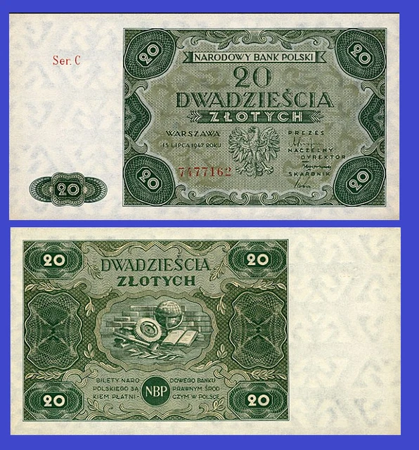 Poland  20 zlotych  1947   -   Copy