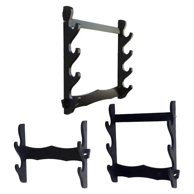 Sword Rack Brackets SAMURAI SWORD STAND Bracket Rack Wall Mount Holder Display Storage EUR ...
