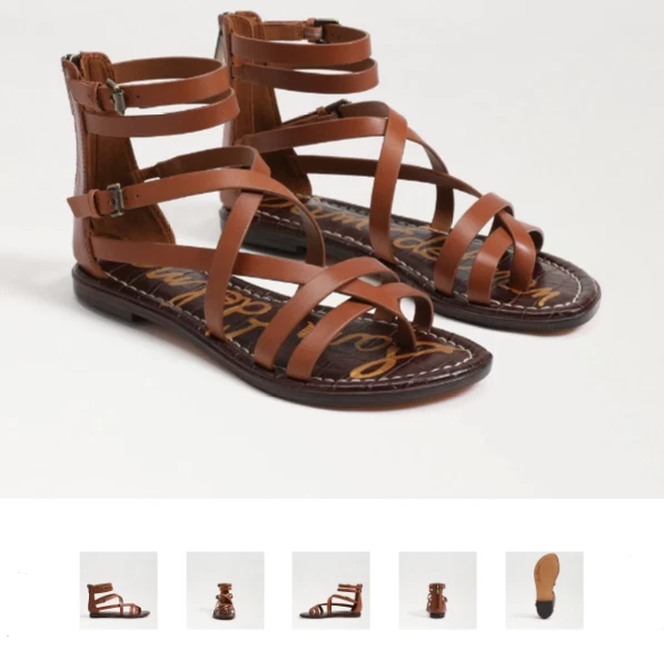 Sam Edelman Gibbs Rich Cognac Leather Gladiator Sandal Womens US sizes 6-10/NIB