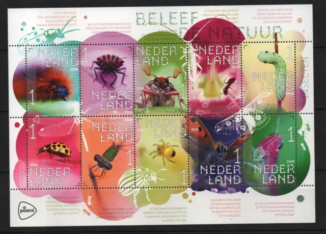 Niederlande 2018 Insekten Kleinb. 3725/34  gültige Frankat. 10 x  1  postfr.