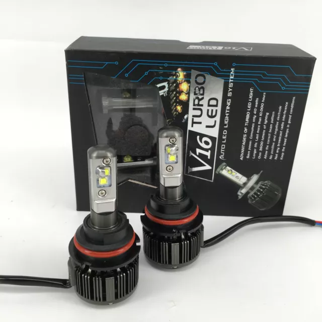 V16 Turbo US Cree LED Headlight Kit 80W & 7600LM/Set, 9007/HB5 Hi/Lo-White 6000K