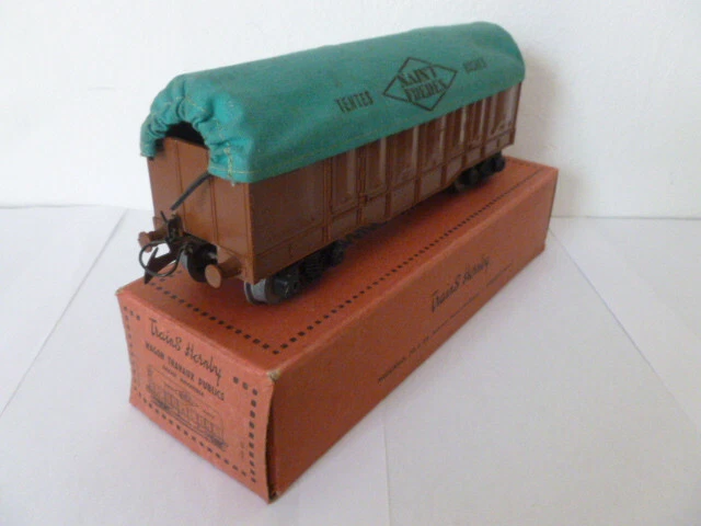 HORNBY O – Wagon à Ranchers En Tôle (21 Cm) – 1956 – Très Bon état Avec Boîte