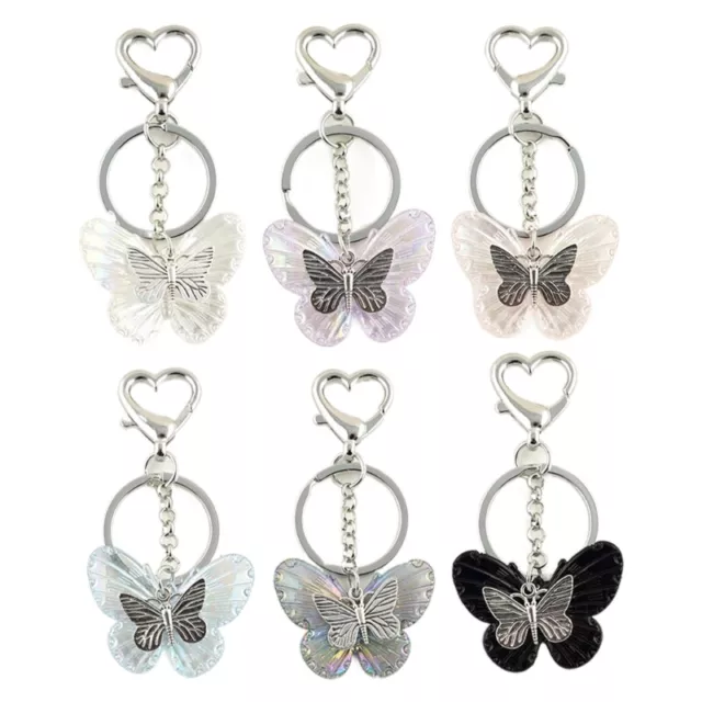 Simple Acrylic Butterfly Keychain Ornament Keyring for Purses and Accessory