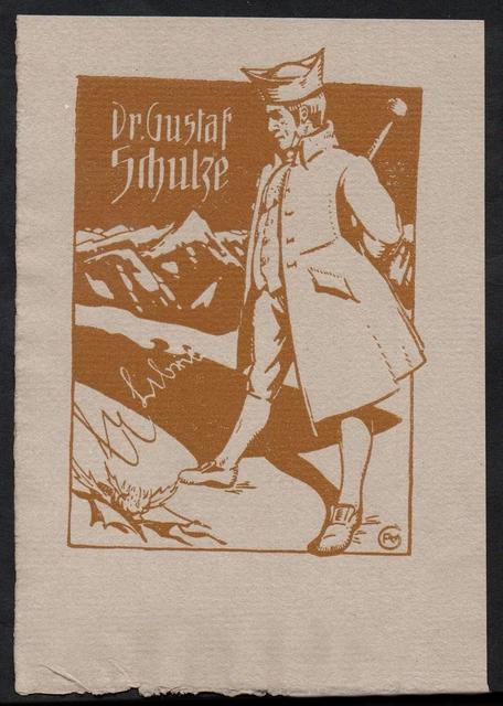 Exlibris für Dr. Gustaf Schulze / Edelmann noble man