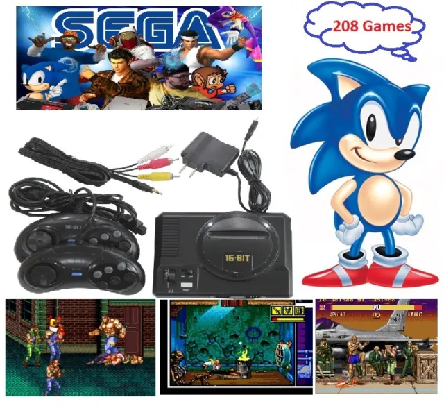 Sega Genesis Retro Console Console 208 Games Included Retro Console 16 Bit  Games
