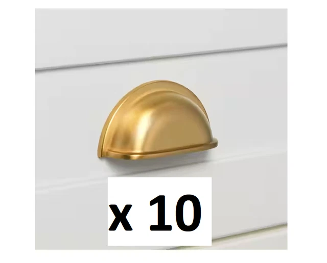 *LOT OF 10* GlideRite 3 in. Classic Satin Gold Cup Handle Cabinet/Drawer Pull