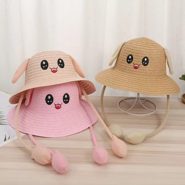 Outdoor Moving Ears Wide Brim Fisherman's Hat Sun Hat Straw Hats Beach Hat