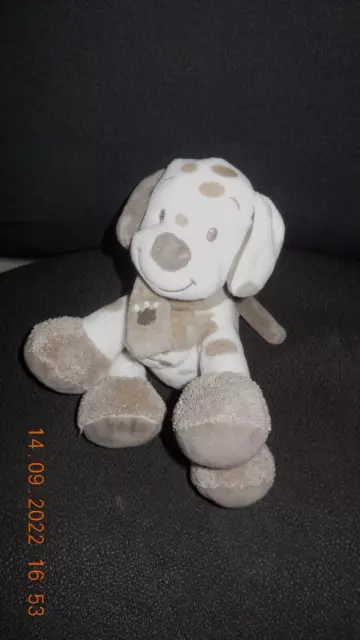 doudou peluche musical chien beige blanc Max Noa NATTOU 15cm assis 2 dispo