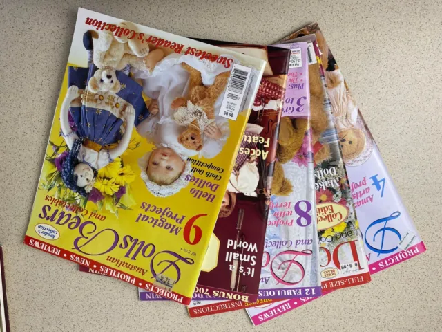 Australian Dolls & Bears & Collectable Magazines X 5 Craft Projects Patterns Sew