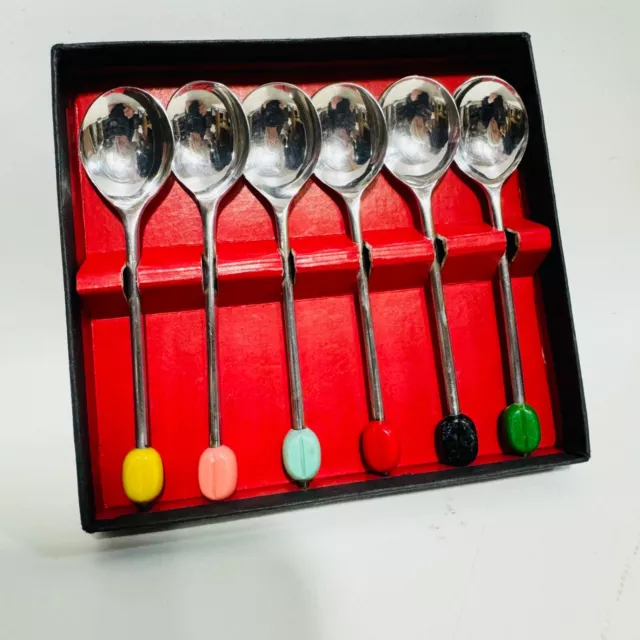 Vintage Art Deco Bakelite Coffee Bean Spoons