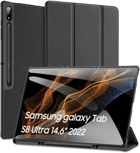 For Samsung Galaxy Tab S8 Ultra Case Premium Smart Book Stand Cover X900/X906