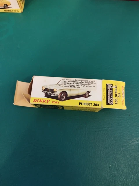 Dinky Toys N°510 Peugeot 204 1/43 - Made In France, Zamak, Boîte D'origine