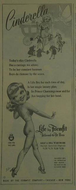 Magazine Ad* - 1942 - Formfit Bra's - World War II - Life Bra