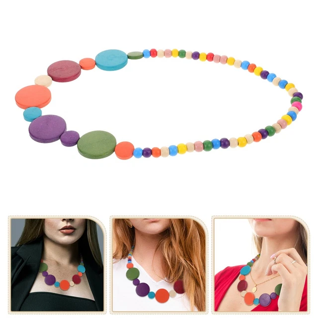 Collier Ethnique Porte-bonheur - Bois Et Pièce Chinoise Beige, Neuf Avec étiquettes