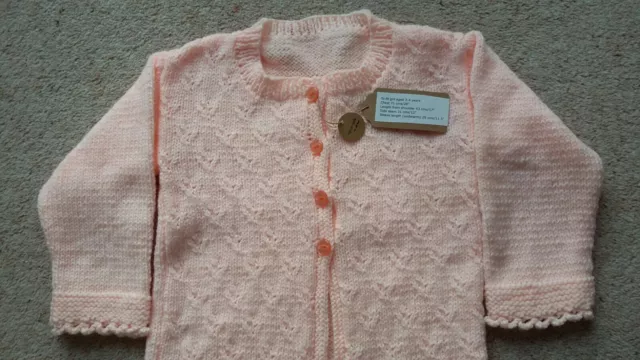 Hand knitted girls cardigan age 3-4 years