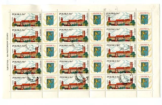 Briefmarken, Polen, Polska, Kleinbogen, Legnica, 15 x Fi 1852, 1970, gest