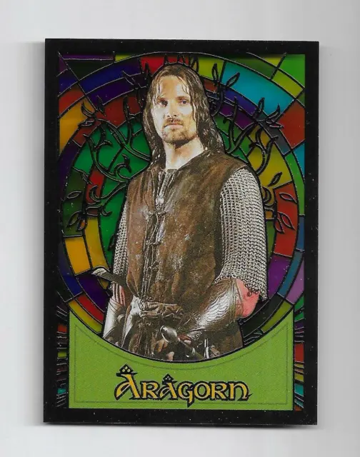 Lord of the Rings Evolution 2006 Stained Glass Card S1 Aragorn Viggo Mortensen