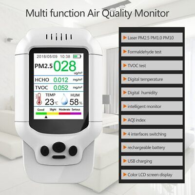 Qualità dell'aria portatile monitor Pm2.5/HCHO/capace di gas Tester Rilevatore di qualità dell'aria 2