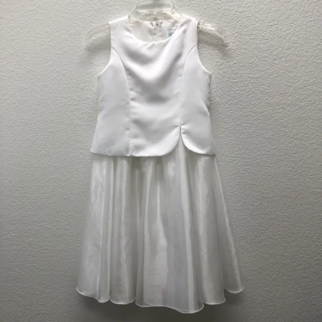 Sugar Plum White Flower Girls sz 8 Dress First Communion Formal Layered Layers