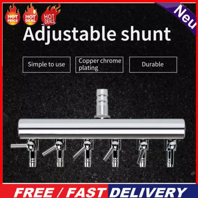 Air Oxygen Pump Aquarium Fish Tank Stainless Steel Splitter Hose (6 Ways)