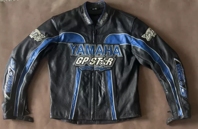 Vintage Yamaha GP Star Motorcycle Leather Jacket Racing Sz 54