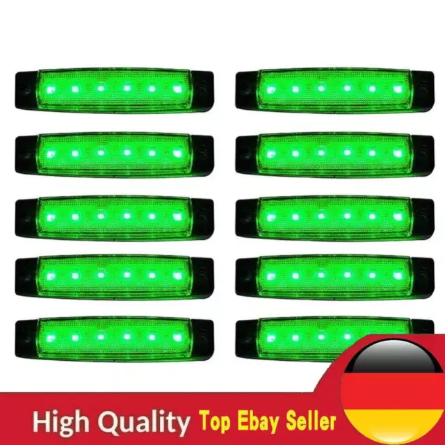 6 LED LKW Seitenlicht Anhänger Seitenmarkierung 12V Warnrücklicht (Grün)
