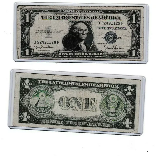 1943 Steel cent/penny 🔴& 1957 Silver Certificate note, lot of 1 each